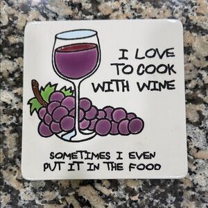 Wine-Themed Ceramic Coaster